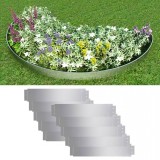 Set gard de gazon, 10 buc, oțel galvanizat, 100 x 20 cm, vidaXL