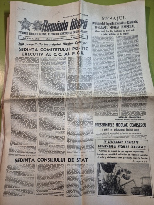 ziarul romania libera 5 septembrie 1989 - articol combinatul pentru prelucrarea lemnului blaj, articol suceava
