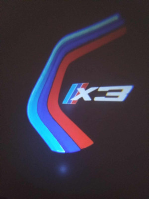 Set 2 Holograme LED cu LOGO BMW X3 pentru Portiere foto