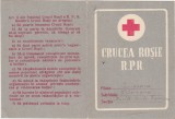 CARNET DE MEMBRU CRUCEA ROSIE RPR CU TICHET DE COTIZATII 1950-1953