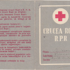CARNET DE MEMBRU CRUCEA ROSIE RPR CU TICHET DE COTIZATII 1950-1953