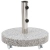 Suport Umbrela Soare Granit Gri 30kg Rotund 45cm cu Roti, Adaptor 38/48mm