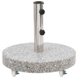 Suport Umbrela Soare Granit Gri 30kg Rotund 45cm cu Roti, Adaptor 38/48mm