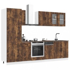vidaXL Set dulap de bucătărie din 8 piese &bdquo;Kalmar&rdquo; stejar afumat Lemn 3314796