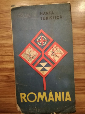 Hartă turistica Romania RSR, comunism, epoca de aur foto