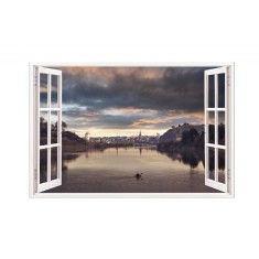 Sticker decorativ, Fereastra 3D, Waterford, 85 cm, 651STK