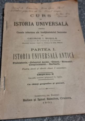 George I. Busila - Curs de Istoria Universala Partea I foto