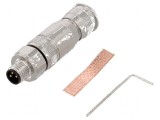 Conector M8 tată drept ecranat pe cablu
