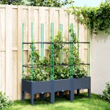 Cumpara ieftin Jardinieră de grădină cu spalier, albastru gri, 120x40x142,5 cm, PP