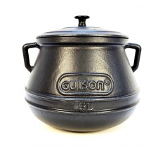 Oala din fonta turnata emailata cu capac, 5 litri, gatit profesional, Guison, GRC91505