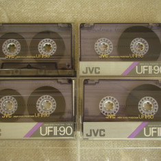 Lot 4 Casete JVC Chromdioxid UFII CrO2 - Inregistrate o singura data - 30