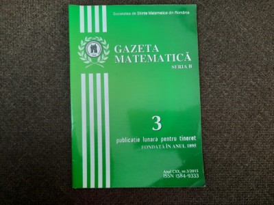 GAZETA MATEMATICA NR 3/2015- RF21/2 foto