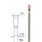 Set biax-uri cilindrice, din corindon 2.50mm, Proxxon 28774