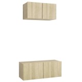 Cumpara ieftin Set de dulapuri TV, 2 piese, stejar sonoma, lemn prelucrat