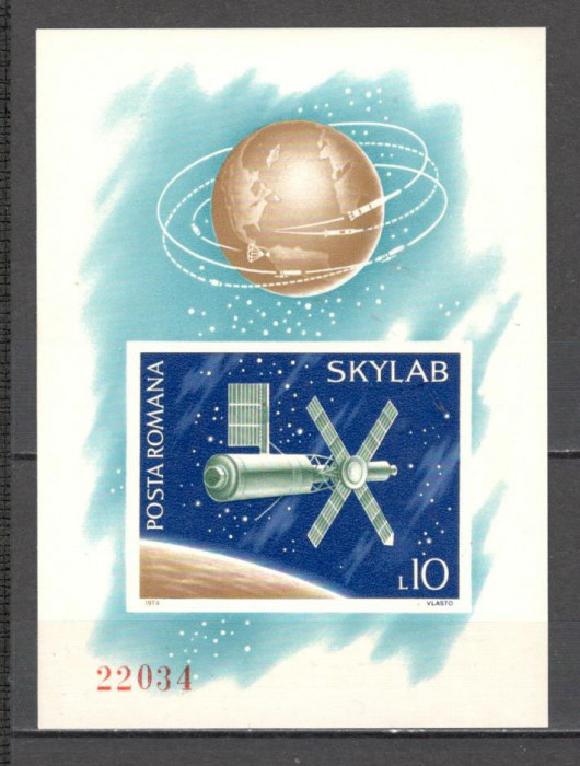 Romania.1974 Cosmonautica:Skylab-Bl. nedantelat ZR.523