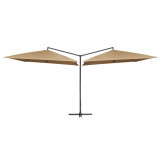 Umbrela de soare dubla, stalp din otel, gri taupe, 250x250 cm GartenMobel Dekor, vidaXL