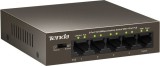 SWITCH PoE TENDA 5 porturi 10/100Mbps (4 PoE), IEEE 802.3at/af, carcasa metalica &quot;TEF1105P-4-63W&quot; (include timbru verde 1 leu)