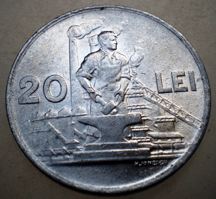 R.085 ROMANIA RPR 20 LEI 1951 XF/AUNC
