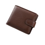 Portofel Barbati Piele PU Maro Minimalist Bifold Slim Carduri