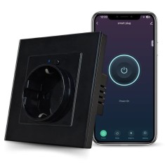 Priza inteligenta iUni SS1, WiFi, 16A, Monitorizare consum, Smart Life / Tuya APP, Compatibila Alexa/Google Assistant, Black