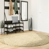 vidaXL Covor pufos &quot;PAMPLONA&quot; cu fire &icirc;nalte, auriu modern, &Oslash; 200 cm