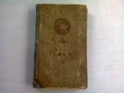ALMANACH DE L&amp;#039;ELECTRICITE 1929 foto
