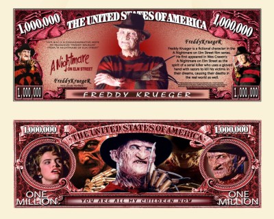 !!! SUA = FANTASY NOTE (TJ6) = PERSONAJUL ,, FREDDY KRUEGER &amp;quot; - 2021 - UNC foto