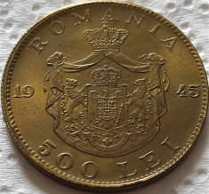 Moneda istorica 500 LEI - ROMANIA REGAT, anul 1945 *cod 5355 = UNC foto