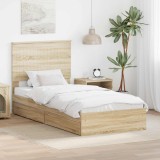 Cumpara ieftin Pat cu storage Stejar Sonoma 90 x 200 cm Lemn prelucrat