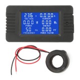 Contor Energie Electrică Digital 80-260V 100A, Voltmetru Ampermetru, Wattmetru, LCD, Alarmă Suprasarcină