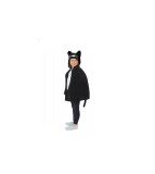 Mantie Pisica Neagra cu Gluga pentru Copii, 63/71 cm Marime Universala