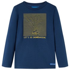 Tricou de copii cu m&acirc;neci lungi bleumarin 104