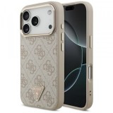 Husa MagSafe pentru Apple iPhone 17 Pro Max, Guess, 4G Triangle Logo, Roz Aurie