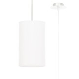 Lustar Otto Alb, Țesătură/Sticlă/Oțel, 1 Bec, Rolă Minimalistă De Interior