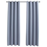 Cumpara ieftin Draperii opace cu inele metalice, 2 buc., gri, 140 x 175 cm