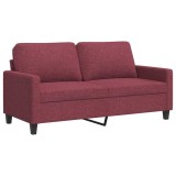 Cumpara ieftin Canapea cu 2 locuri, rosu vin, 140 cm, material textil