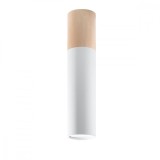 Lampă De Tavan Pablo Lemn Natural/Alb Oțel/Lemn 1 Bec Tub Modern De Interior