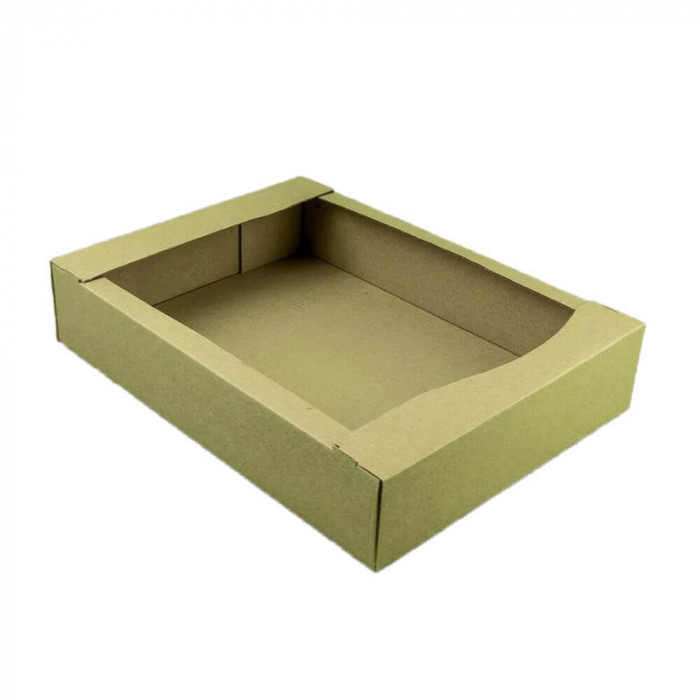 Set 100 Cutii pentru Patiserie, 270x220x40 mm, Carton Natur