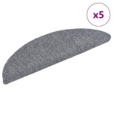 Gossi covorase pentru scari autoadezive, 5 buc., 56x17x3 cm, gri deschis, semirotunde