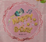 Set baloane folie Happy Birthday sampanie