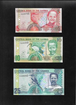 Set Gambia 5 + 10 + 25 dalasis unc foto