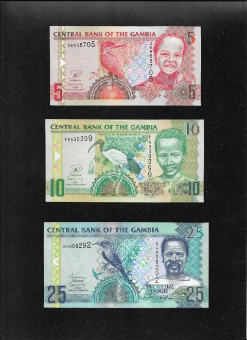 Set Gambia 5 + 10 + 25 dalasis unc