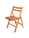 Scaun pliant lemn masiv, bucatarie si living, sezut tapitat cu piele ecologica, 100 kg, cires