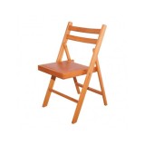 Scaun pliant lemn masiv, bucatarie si living, sezut tapitat cu piele ecologica, 100 kg, cires