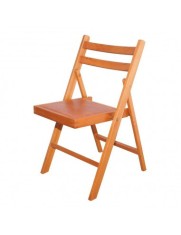 Scaun pliant lemn masiv, bucatarie si living, sezut tapitat cu piele ecologica, 100 kg, cires
