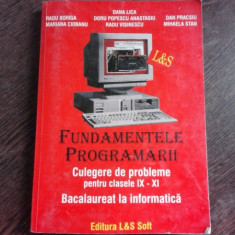 FUNDAMENTELE PROGRAMARII, CULEGERE DE PROBLEME PENTRU CLASELE IX-XI, BACALAUREAT LA INFORMATICA - COORDONATOR DANA LICA