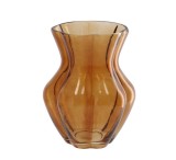 Cumpara ieftin Vaza flori sticla maro 18 x 22 cm