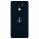 Husa silicon pentru Huawei Y7 Prime 2017, Blue Navy Anchor Illustration Flat