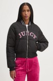 Juicy Couture geaca bomber KELSEY PUFFER femei, culoarea negru, de tranzitie, JCOIJ224557