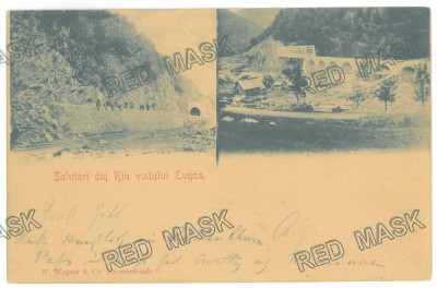 2116 - RAU-VADULUI, Valcea, Bridge, Railway Tunnel, Litho, Romania - old postcard - used - 1902 foto